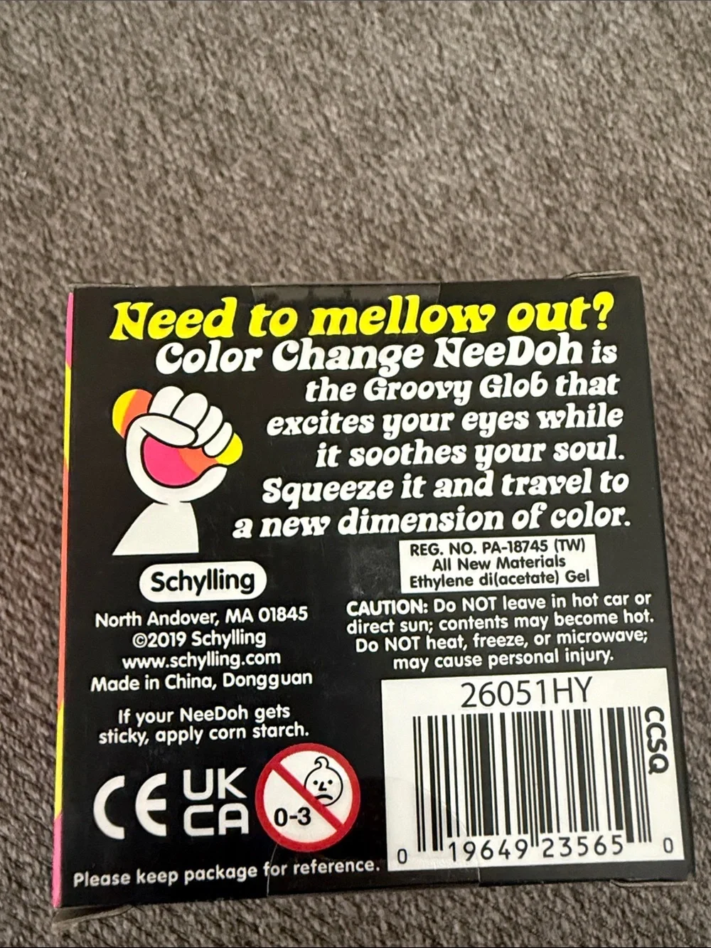 NIB Needoh Color Change Squishy Ball - Yellow